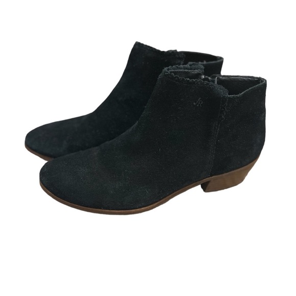 Black Suede Ankle Boots Jack Rogers Size 9M Side Zipper - Picture 2 of 11